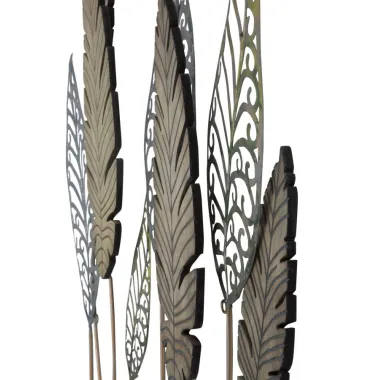 PANEL ZE STALI I DREWNA LIŚCIE -C- 75 2,5 87 cm